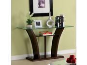 Janna Open Shelf Contemporary Glass Top Sofa Table