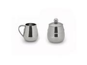 Straight Stainless Steel Sugar and Creamer Set with Lid