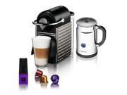 Nespresso Pixie Electric Titan Bundle Espresso Machine with Aeroccino Plus Milk Frother