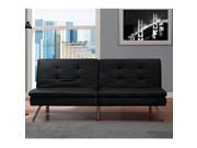 Chelsea Multi Positioned Faux Leathered Upholstered Convertible Futon with Split Back