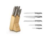 6 Piece Hand Sharpened Stainless Steel Knife Set with Ergonomically Crafted Handles and Anti Skid Base Block by BergHOFF