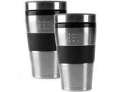 Orion 7 Double Walled Polypropylene Stainless Steel Travel Mugs with Anti Skid Layer Set of 2