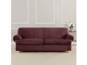 Ultimate Heavyweight Stretch Faux Suede 2 Separate T Cushioned Sofa Slipcover