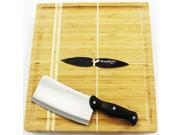 Studio 2 Piece Grooved Bamboo Chopping Board Set with Riveted Cleaver by BergHOFF