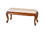 Carved Bed Bench with Padded Seat