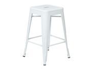 OSP Designs Patterson PTR3024A2 11 24 Inch Steel Backless Barstool in White [Set