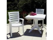 Marina Resin Plastic and UV Resistant Stackable Dining Arm Chairs Set of 4
