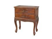 Carved Wood 2 Drawer Table