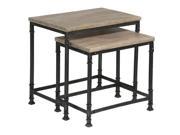 Metal Raised Detail Base Nesting Tables Set of 2 by Coast to Coast