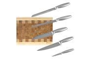 Geminis Stainless Steel Knives with Ergonomically Crafted Handles and Cutting Board by BergHOFF Set of 5