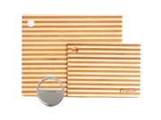 Neo Bamboo Kitchen Prep Board Set with Stainless Steel Herb Cutter by BergHOFF 3 Pieces