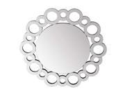 Frameless Circular Ornate Beveled Glass Accent Wall Mirror by Privilege
