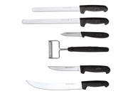 Ice Hardened Stainless Steel Knives with Slip Resistant Thermoplastic Handles Set of 6 by BergHOFF