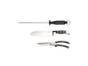 Orion Hand Sharpened Stainless Steel Knife Set with Sharpener by BergHOFF 3 Pieces