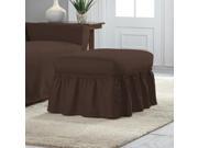 Serta Relaxed Fit Cotton Duck Slipcover with Ruffle for Ottoman