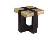 Two Tone Block Pattern Mango Wood End Table by Coast to Coast