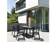 Artemis Resin UV Resistant 7 Piece Rectangle Outdoor Dining Table Set with Stackable Chairs