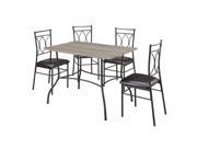 Shelby Rustic Dining Set with Faux Leather Padded Seat 5 Piece Set