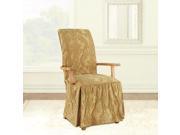 Matelasse Damask Long Arm Dining Room Chair Cover