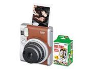 FUJI PHOTO FILM Instax Mini 90 Neo Classic Camera Bundle Auto Focus Brown