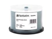 VERBATIM Cd R Discs Printable 700mb 80min 52x Spindle Silver 50 pack
