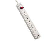 TRIPPLITE Protect It! Surge Suppressor 6 Outlets 6 Ft Cord 990 Joules Cool Gray