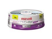 MAXELL Dvd rw Discs 4.7gb 4x Spindle Silver 15 pack