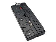 TRIPPLITE Tlp1208teltv Surge Suppressor 12 Outlets 8 Ft Cord 2880 Joules Silver