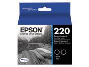 EPSON AMERICA T220120d2 220 Durabrite Ultra Ink Black 2 pk