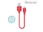 Naztech MFi Lightning Charge Sync USB Cable 6in Red