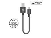 Naztech Micro USB Charge Sync Cable 6in Black