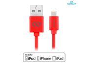 Naztech MFi Lightning Charge Sync USB Cable 6ft Red Foil Pck
