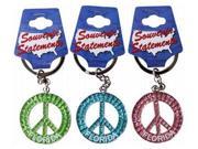 Jenkins Florida Keychain Glitter Peace Symbol pack Of 60