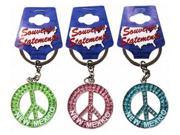 Jenkins New Mexico Keychain Glitter Peace Symbol pack Of 60
