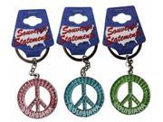 Jenkins Louisiana Keychain Glitter Peace Symbol pack Of 60