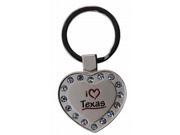 Jenkins Texas Metal Heart Keychain W rhinestones pack Of 60