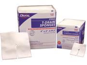 Dukal Cotton T Drain Sponge 4 x4 16 Ply 1 pk 25pk 12pk cs pack Of 12