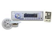 Pyle PLMRKT33WT Marine Mechless AM FM Radio USB SD Reader
