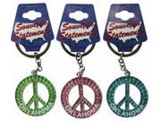 Jenkins Oklahoma Keychain Glitter Peace Symbol pack Of 60