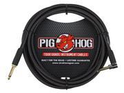 Pig Hog black Woven Woven Jacket Tour Grade Instrument Cable 10 Foot Right Angle
