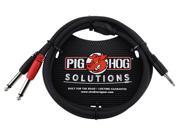 Pig Hog 3 3.5mm Stereo to Dual 1 4 Mono Male Breakout Cable PB S3403