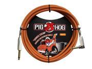 Pig Hog Orange Cream Woven Jacket Tour Grade Instrument Cable 10 foot Right Angle