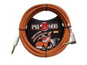 Pig Hog Orange Cream Woven Jacket Tour Grade Instrument Cable 20 foot Right Angle