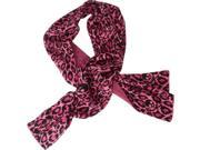 Pink Leopard Print Skulls Knit Fashion Scarf