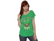 St Patrick s Day T shirt Kermit the Frog Born Lucky Juniors Top