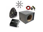 Kicker 12 Comp Sub DXA2501 Amp with Grill Amp Kit Ported Enclosure Bundle