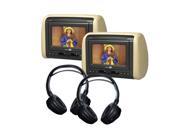 2 7 DVD Headrest Monitor Systems with 2 Headphones