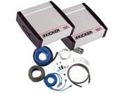 Kicker KX Amplifier package Two Kicker KX Series 200 Watt Full Range Class D Stereo Amplifiers and wiring kit