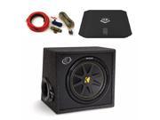 Kicker 10VC124 12 Ported Comp Enclosure Jensen DUBa2100 200 Watt Amp and an Amp wire kit package