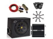 Kicker 12 Loaded Ported Comp Subwoofer with protective Grille DXA2501 Amp Amp Kit and Bass Knob.